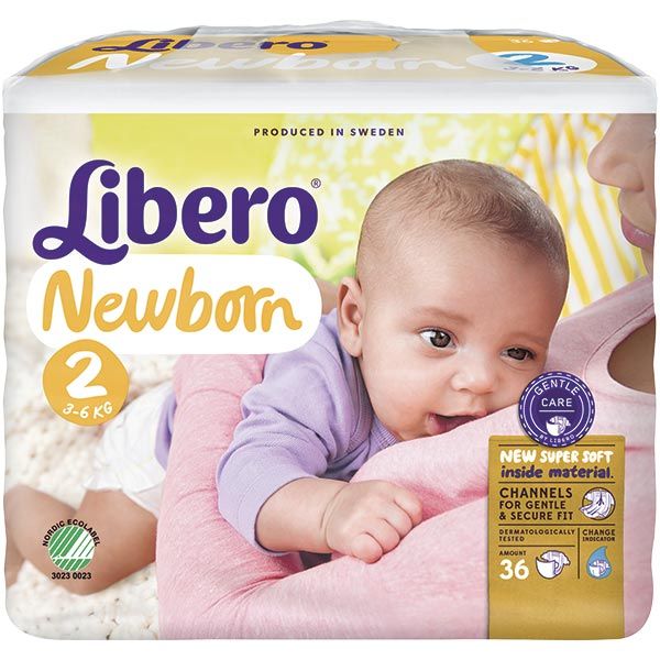 Подгузники Libero Newborn 2 3-6 кг 36 шт