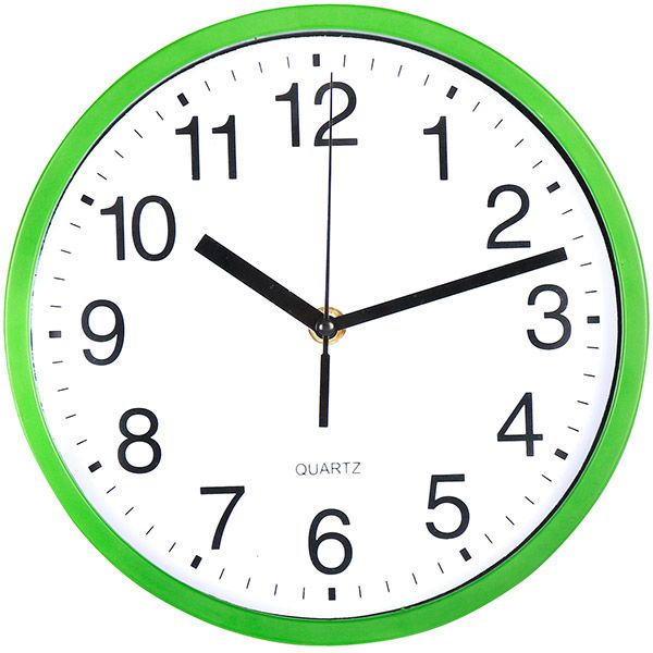 Часы настенные кварцовые 23 см зеленые