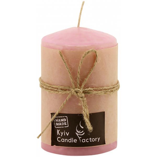 Свеча Candle Factory EcoLife розовая пастельная 120 мм