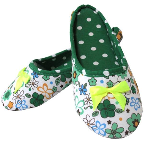 Обувь домашняя женская Twins Цветы-горох зеленые 36-40 р