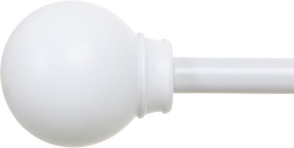 Карниз Bella Vita Шар белый гладкий одинарный укомплектованный d16 мм 160 см белый 