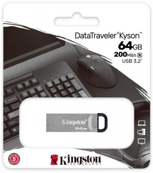 Накопитель Kingston DT Kyson 64 ГБ USB 3.2 (DTKN/64GB) 