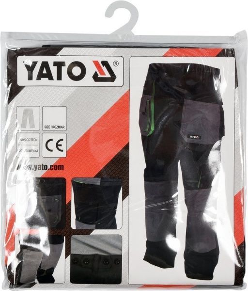 Брюки рабочие YATO р. XXL YT-80168 черно-серый