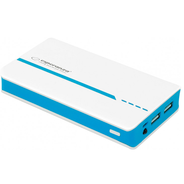 Внешний аккумулятор (Powerbank) Esperanza 11000 mAh white/blue (EMP107WB) 