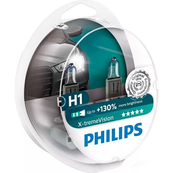 Лампа галогенная Philips 12258XV+S2 H1 P14.5s 12 В 55 Вт 2 шт