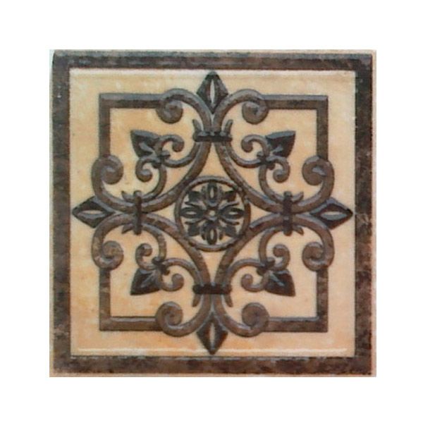 Декор напольный Арт Керама Ренесанс 04 100х100 мм бежево-коричневый