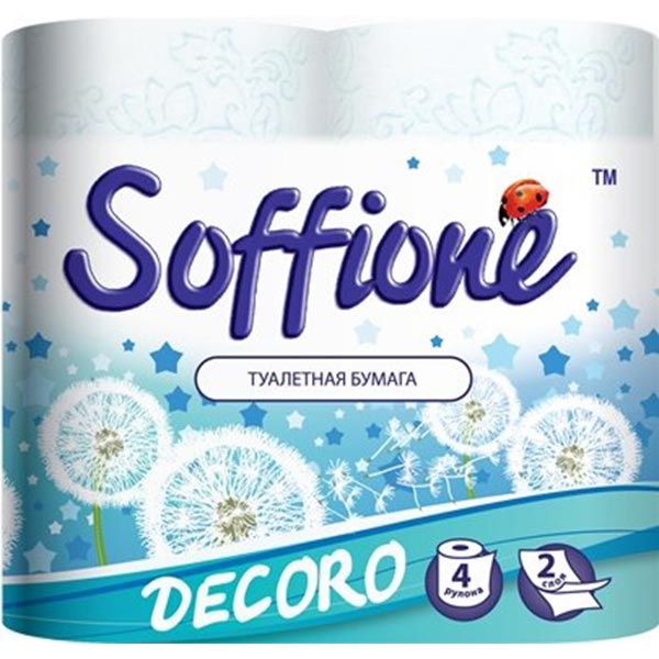 Soffione Decoro блакитний двошаровий 4 шт.