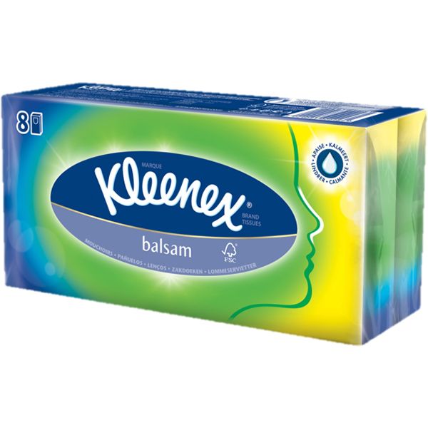Салфетки гигиенические в коробке Kleenex Balsam 72 шт.