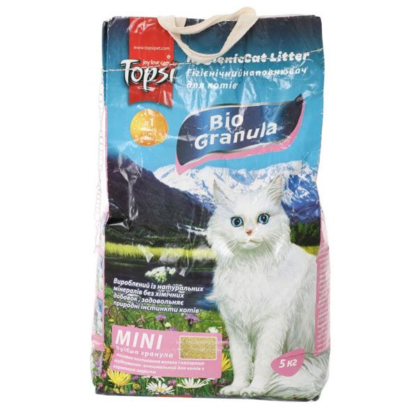 Наполнитель для кошачьего туалета Topsi Биогранула mini 5 кг
