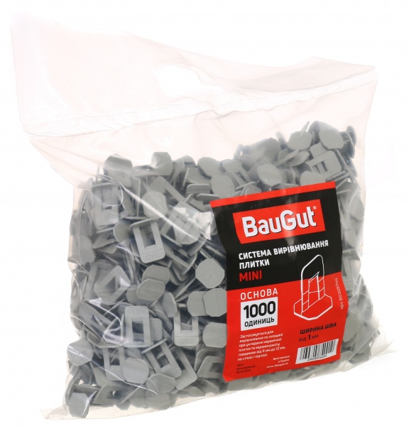 Система выравнивания плитки BauGut Mini 1 мм 1000 шт./уп