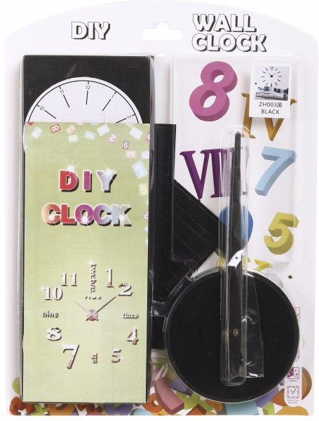 Часы настенные 3D DIY Time цифры черный 60х60 см