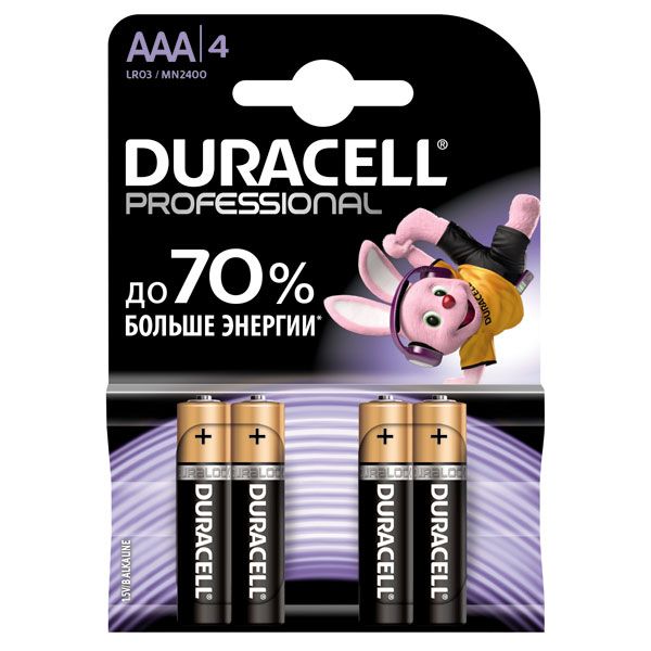 Батарейки Duracell Professional AAA (LR03, 286) 4 шт. (81578681) 