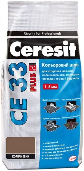 Фуга Ceresit CE 33 Plus 130 2 кг коричневый  