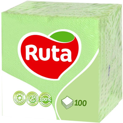 Серветки столові Ruta 24х24 см зелений 100 шт.