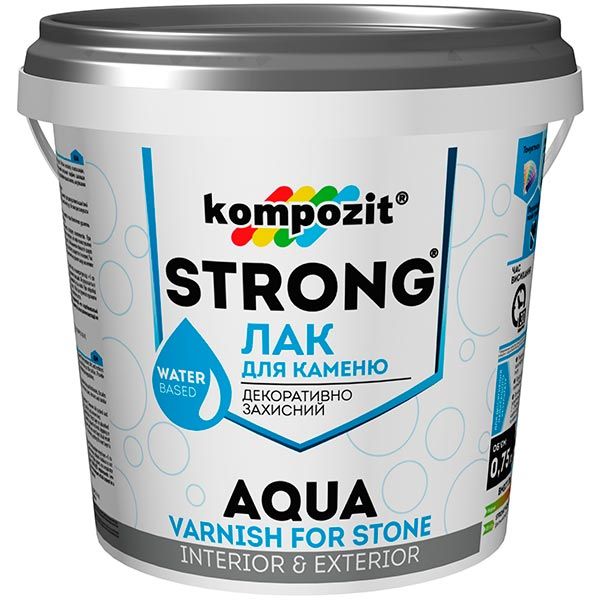 Лак для камня Strong Aqua Kompozit прозрачный 2,5 л
