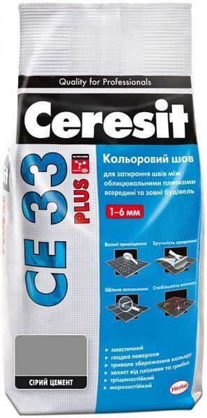 Фуга Ceresit CE 33 Plus 115 2 кг серый  