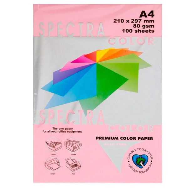 Бумага офисная Spectra Color A4 80 г/м 100 листов Pink 170 розовый 