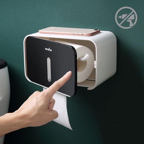 Держатель для туалетной бумаги MVM BP-15 белый/черный