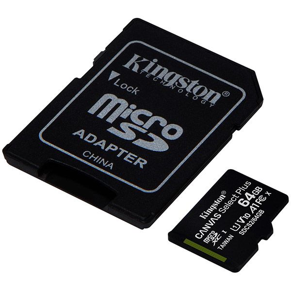 Карта памяти Kingston microSDXC 64 ГБ Class 10 (SDCS2/64GB) Canvas Select+ A1 UHS-I U1 