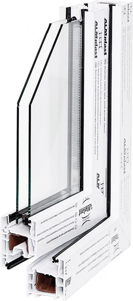Окно поворотно-откидное ALMplast 60 1140x1420 мм правое однокамерный стеклопакет 24 мм