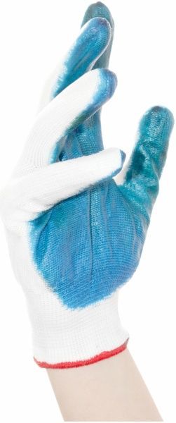 Перчатки Платинум Груп бело-синие с покрытием нитрил XL (10) 10316097
