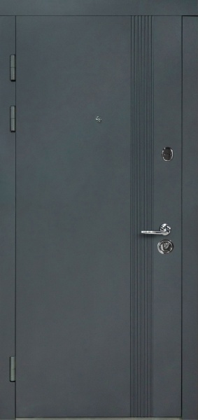Дверь входная Revolut Doors В-413 модель 172 графит матовый / белая шагрень 2040x840 мм левая