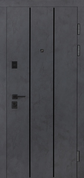 Дверь входная Булат Ультра (квадро) 535 бетон антрацит / бетон снежный 2050x850 мм левая