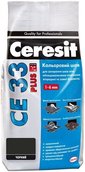 Фуга Ceresit CE 33 Plus 117 2 кг черный  