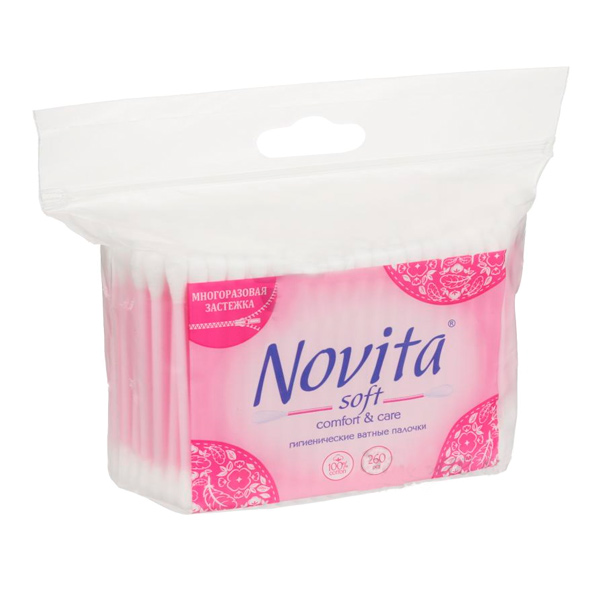 Ватные палочки Novita soft comfort & care 260 шт. (мягкая)