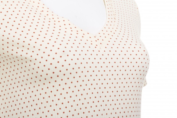 Комплект домашний женский Горошек коралл футболка и шорты р. S молочный
