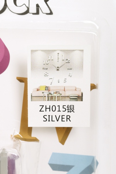 Часы настенные 3D DIY Time цифры/буквы серебро 60х60 см