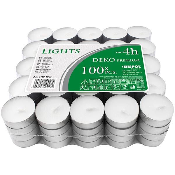 Набор свечей Bispol pf10-100 чайная 100 шт