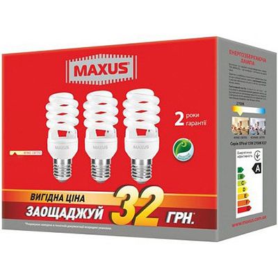 Лампа Maxus Promo T2 Full Spiral 20 Вт 4100K E27 3 шт