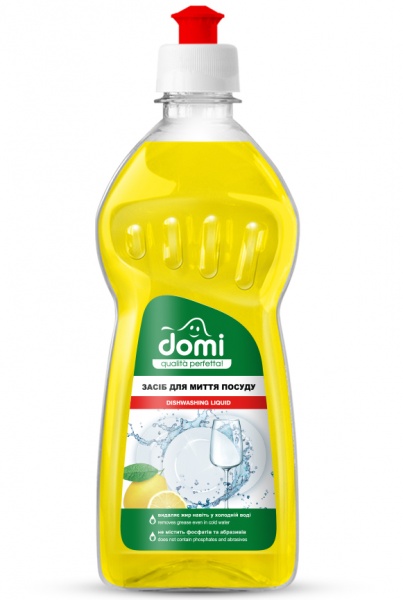 Средство для мытья посуды для ручного мытья посуды Domi Лимон 0,5л