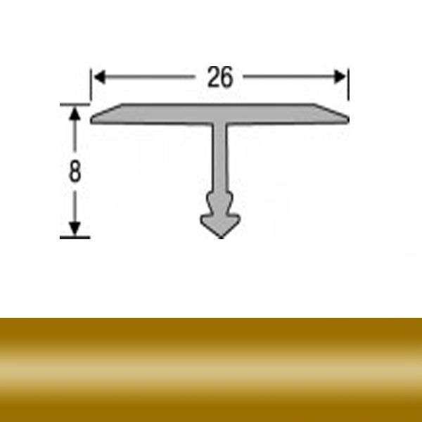 Профіль для плитки алюмінієвий ТІS АТ-26 2.7 м золото