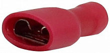 Роз'єм плаский повністю ізольований (гн.) EMT 0,5-1,5 кв.мм 6,35х0,8 мм 10А 10 шт. червоний 
