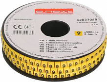 Маркер кабельный E.NEXT №9 500 шт./уп. 2-4 мм желтый 