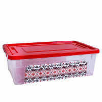 Ящик для хранения Vivendi Вышиванка красный 70x160x240 мм