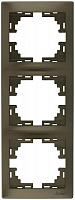 Рамка трехместная Lezard MIRA вертикальная светло-коричневый 701-3100-153