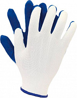 Перчатки Reis бело-голубые с покрытием латекс L (9) OX-LATUA WN L