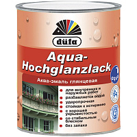 Акваэмаль Dufa Aqua-Hochglanzlack белый глянец 0,75л