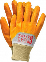 Перчатки Reis бело-оранжевые с покрытием нитрил XL (10) RNIT Orange 10