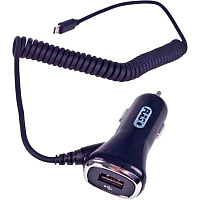 Зарядное устройство PULSO C-2407BK 1 х USB с кабелем micro USB Type C