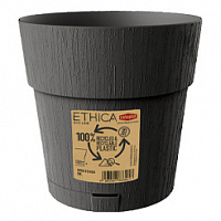 Вазон пластиковый Stefanplast Ethica 15x15 см круглый 1,5 л графит (68001) 