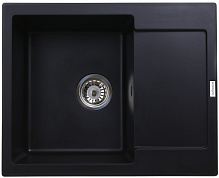 Мойка для кухни ScandiSPA Compact 615 черная с сифоном 
