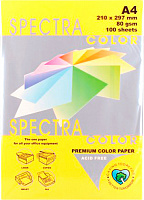 Бумага цветная Crystal A4 80 г/м Yellow 160 желтый 