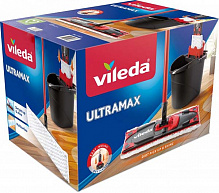 Комплект швабра и ведро с механическим отжимом для уборки Vileda Ultra Max 35 см 