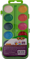 Краски акварельные Kids Line 12 цветов салатовый пенал ZB.6544-12 ZiBi