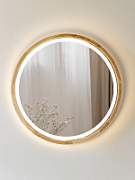 Зеркало со встроенной подсветкой Luxury Wood Perfection Slim LED ясень натуральный D750 мм 