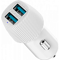 Автомобильное зарядное устройство Promate Voltrip-Duo 17Вт 2 USB White